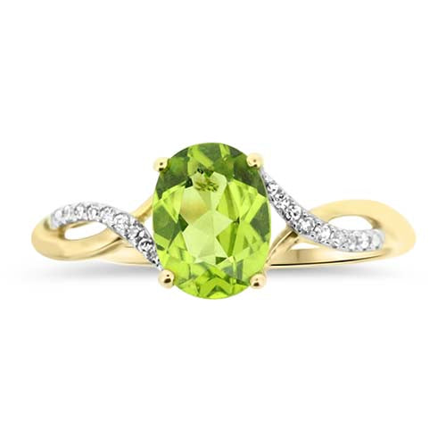 Yellow Gold and Peridot Diamond Ring