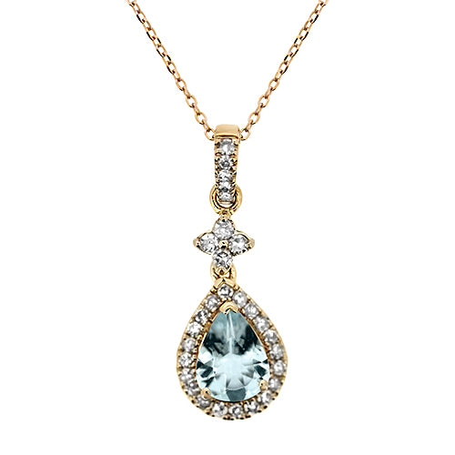 Aquamarine and Diamond Pendant