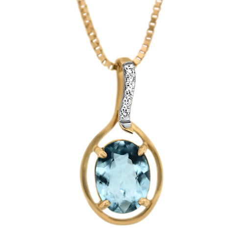 Aquamarine and Diamond Pendant