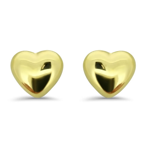 Yellow Gold Heart Studs