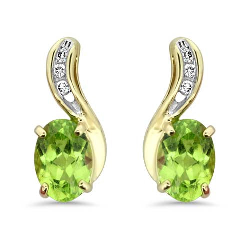 Peridot and Diamond Earrings