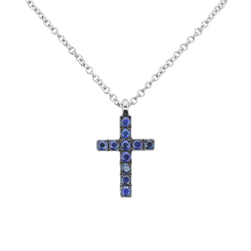 Sapphire Cross Pendant