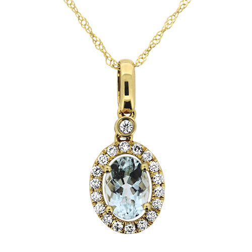 Aquamarine and Diamond Pendant