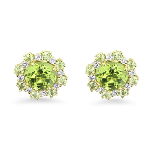 Peridot Diamond Studs