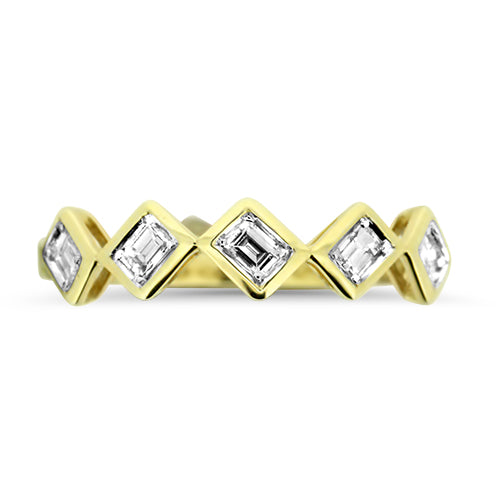 Bezel Emerald Cut Stacker Ring