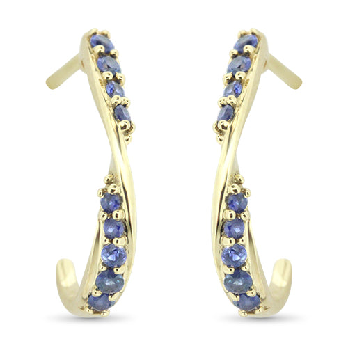 Yellow Gold Sapphire Earrings