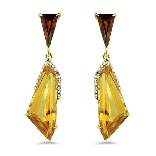 Citrine and Garnet Earrings