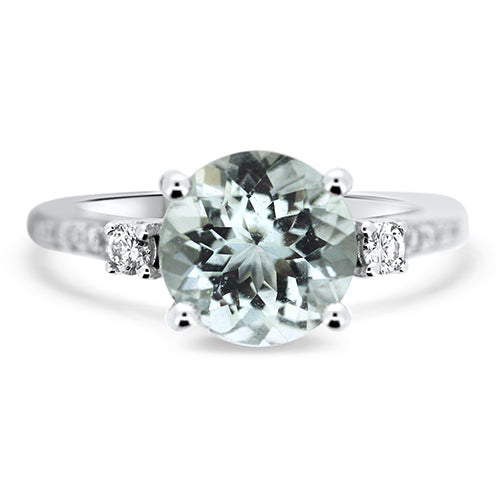 Aquamarine & Diamond Ring